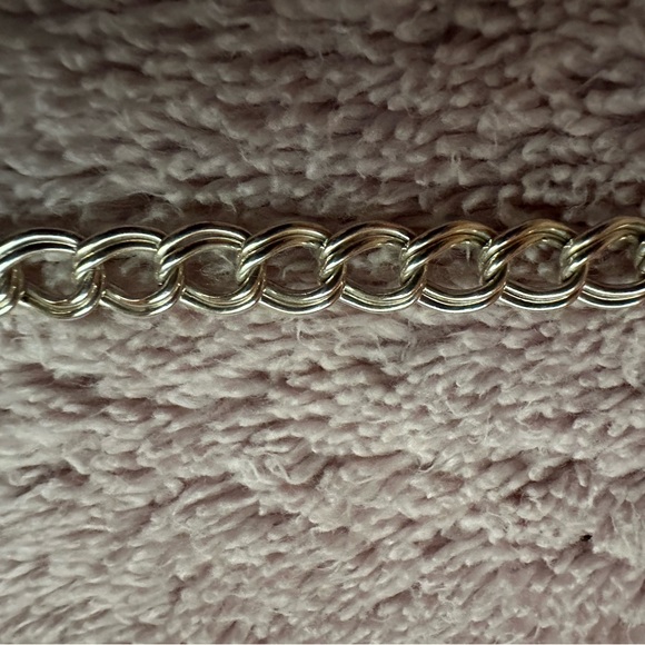 Sterling Silver Small Double Curb Chain Bracelet - Picture 6 of 6